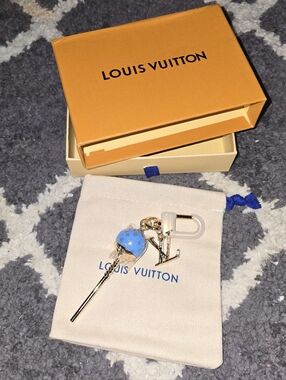 Blue Lollipop Charm Keychain With Dust Bag And Box